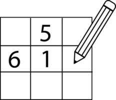 ícone de sudoku em fundo branco. estilo plano. símbolo de quebra-cabeça do jogo sudoku. vetor