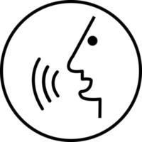 ícone de comando de voz. estilo plano. ícone de controle de voz para o design do seu site, logotipo, aplicativo, interface do usuário. controle de comando de voz com símbolo de ondas sonoras. sinal de voz. conceito de reconhecimento de voz. vetor