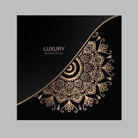 Fundo de desenho de mandala ornamental de luxo na cor ouro vetor