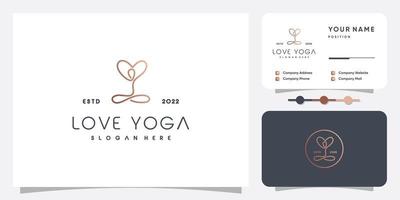 design de logotipo de ioga com vetor premium de conceito de arte de linha exclusivo