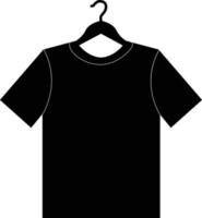 camiseta no ícone de cabide em fundo branco. sinal de roupa. símbolo de vestido. estilo plano. vetor