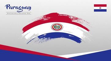 feliz dia nacional paraguai. banner, cartão de felicitações, design de folheto. design de modelo de pôster vetor