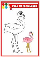 livro de colorir para crianças. flamingo vetor