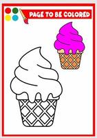 livro de colorir para crianças. sorvete vetor