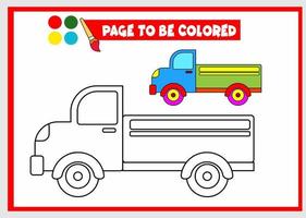 livro de colorir para crianças. caminhão vetor