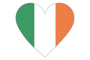vetor de bandeira do coração da Irlanda em fundo branco.