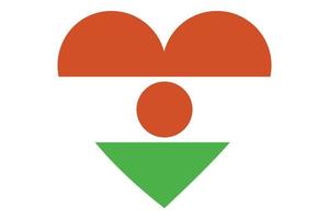 vetor de bandeira do coração do Níger em fundo branco.
