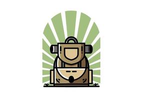 design de ilustração de bolsa de acampamento simples vetor