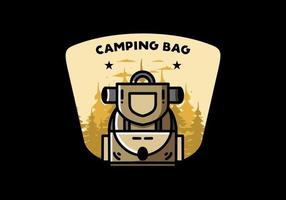 design de ilustração de bolsa de acampamento simples vetor