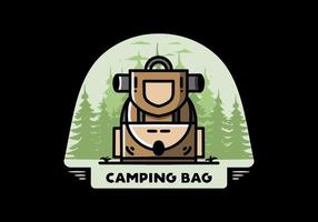 design de ilustração de bolsa de acampamento simples vetor