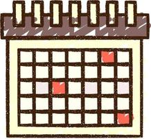desenho de giz de calendário marcado vetor