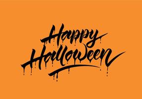 Feliz Halloween Vector Caligrafia
