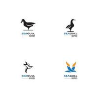 desenhos de vetores de ícone de logotipo de pássaro de gaivota