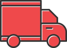 ícone cheio de caminhão de entrega vetor