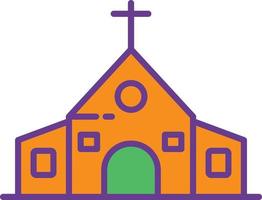 linha da igreja cheia de duas cores vetor