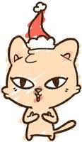 desenho de giz de gato de natal vetor