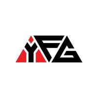 design de logotipo de letra triângulo yfg com forma de triângulo. monograma de design de logotipo de triângulo yfg. modelo de logotipo de vetor triângulo yfg com cor vermelha. logotipo triangular yfg logotipo simples, elegante e luxuoso. yfg