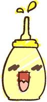 desenho de giz de garrafa de mostarda vetor