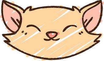desenho de giz de gato fofo vetor