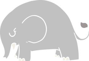 elefante de desenho animado de estilo de cor plana bonito vetor