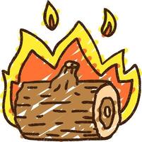 desenho de giz queimando log vetor