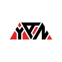 design de logotipo de letra triângulo yan com forma de triângulo. monograma de design de logotipo de triângulo yan. modelo de logotipo de vetor de triângulo yan com cor vermelha. logotipo triangular yan logotipo simples, elegante e luxuoso. yan