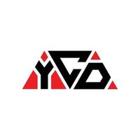 ycd design de logotipo de letra de triângulo com forma de triângulo. monograma de design de logotipo de triângulo ycd. modelo de logotipo de vetor triângulo ycd com cor vermelha. logotipo triangular ycd logotipo simples, elegante e luxuoso. ycd