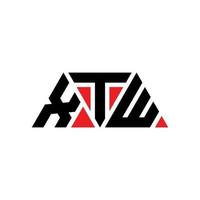 design de logotipo de letra de triângulo xtw com forma de triângulo. monograma de design de logotipo de triângulo xtw. modelo de logotipo de vetor de triângulo xtw com cor vermelha. logotipo triangular xtw logotipo simples, elegante e luxuoso. xtw