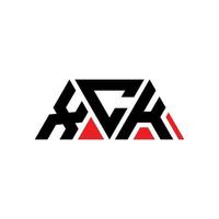 xck design de logotipo de letra triângulo com forma de triângulo. monograma de design de logotipo de triângulo xck. modelo de logotipo de vetor de triângulo xck com cor vermelha. xck logotipo triangular logotipo simples, elegante e luxuoso. xck