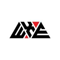 design de logotipo de letra triângulo wxe com forma de triângulo. monograma de design de logotipo de triângulo wxe. modelo de logotipo de vetor de triângulo wxe com cor vermelha. logotipo triangular wxe logotipo simples, elegante e luxuoso. wxe