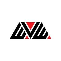 design de logotipo de letra triângulo wvw com forma de triângulo. monograma de design de logotipo de triângulo wvw. modelo de logotipo de vetor de triângulo wvw com cor vermelha. logotipo triangular wvw logotipo simples, elegante e luxuoso. wvw
