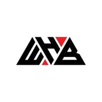 whb design de logotipo de letra de triângulo com forma de triângulo. monograma de design de logotipo de triângulo whb. modelo de logotipo de vetor de triângulo whb com cor vermelha. whb logotipo triangular logotipo simples, elegante e luxuoso. whb