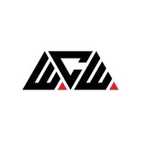 design de logotipo de letra triangular wcw com forma de triângulo. monograma de design de logotipo de triângulo wcw. modelo de logotipo de vetor wcw triângulo com cor vermelha. logotipo triangular wcw logotipo simples, elegante e luxuoso. wcw