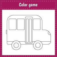 página para colorir. ônibus colorido para educação e atividade infantil. bagagem. ilustração em vetor preto e branco sobre fundo branco