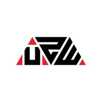 design de logotipo de letra de triângulo uzw com forma de triângulo. monograma de design de logotipo de triângulo uzw. modelo de logotipo de vetor de triângulo uzw com cor vermelha. logotipo triangular uzw logotipo simples, elegante e luxuoso. uzw