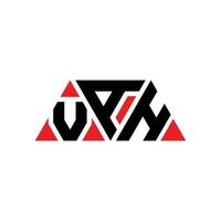 design de logotipo de letra de triângulo vah com forma de triângulo. monograma de design de logotipo de triângulo vah. modelo de logotipo de vetor de triângulo vah com cor vermelha. logotipo triangular vah logotipo simples, elegante e luxuoso. vah