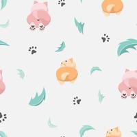 padrão perfeito com fundo de gato pastel fofo vetor