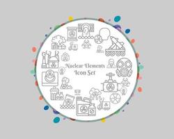 ícone de elementos nucleares em fundo branco vetor