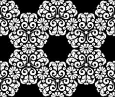 rico sem costura padrão floral em estilo vintage. florescendo ornamento vitoriano. textura ornamentada decorativa. Preto e branco. para tecido, papel de parede, padrão veneziano, têxtil, embalagem. vetor