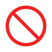 símbolo de proibição. aviso é proibido de entrar. ícone de aviso vermelho do círculo. sinal não permitido. ilustração de sinal de trânsito em estilo simples. ilustração vetorial vetor