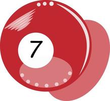 vetor da série de bola de bilhar, vetor da bola de bilhar número sete. ótimo para ícones, símbolos e sinais para jogadores de sinuca