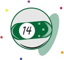 vetor da série de bola de bilhar, vetor da bola de bilhar número quatorze. ótimo para ícones, símbolos e sinais para jogadores de sinuca