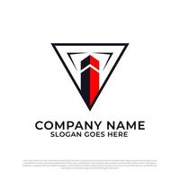 letra inicial i design de logotipo de negócios, melhor para inspiração de logotipo de construção e arquitetura vetor