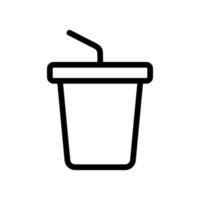 beber em um vetor de ícone de vidro. ilustração de símbolo de contorno isolado