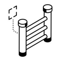 ícone de linha na moda da escada vetor