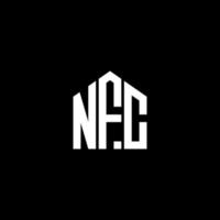 nfc carta design.nfc carta logotipo design em fundo preto. conceito de logotipo de letra de iniciais criativas nfc. nfc carta design.nfc carta logotipo design em fundo preto. n vetor