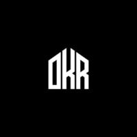 design de logotipo de carta okr em fundo preto. conceito de logotipo de carta de iniciais criativas okr. design de carta okr. vetor