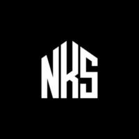 nks carta logotipo design em fundo preto. conceito de logotipo de letra de iniciais criativas nks. design de letra nks. vetor