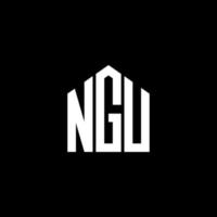 design de logotipo de carta ngu em fundo preto. conceito de logotipo de letra de iniciais criativas ngu. design de letra ngu. vetor