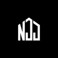 design de logotipo de carta njj em fundo preto. conceito de logotipo de letra de iniciais criativas njj. design de letras njj. vetor